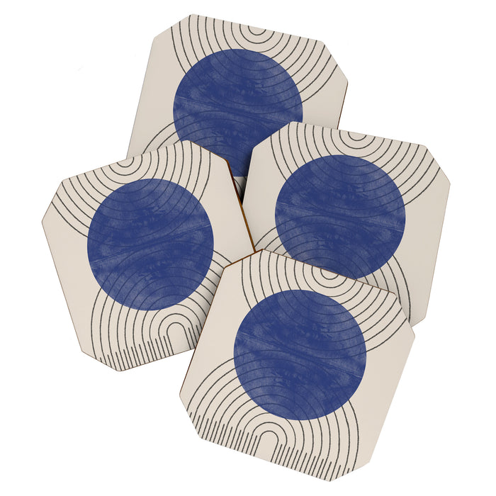 Blue Contemporary Design Coaster Gallery Image 1