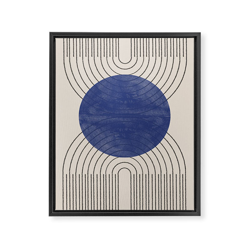 Blue Contemporary Design Framed Canvas Print Gallery Image 6