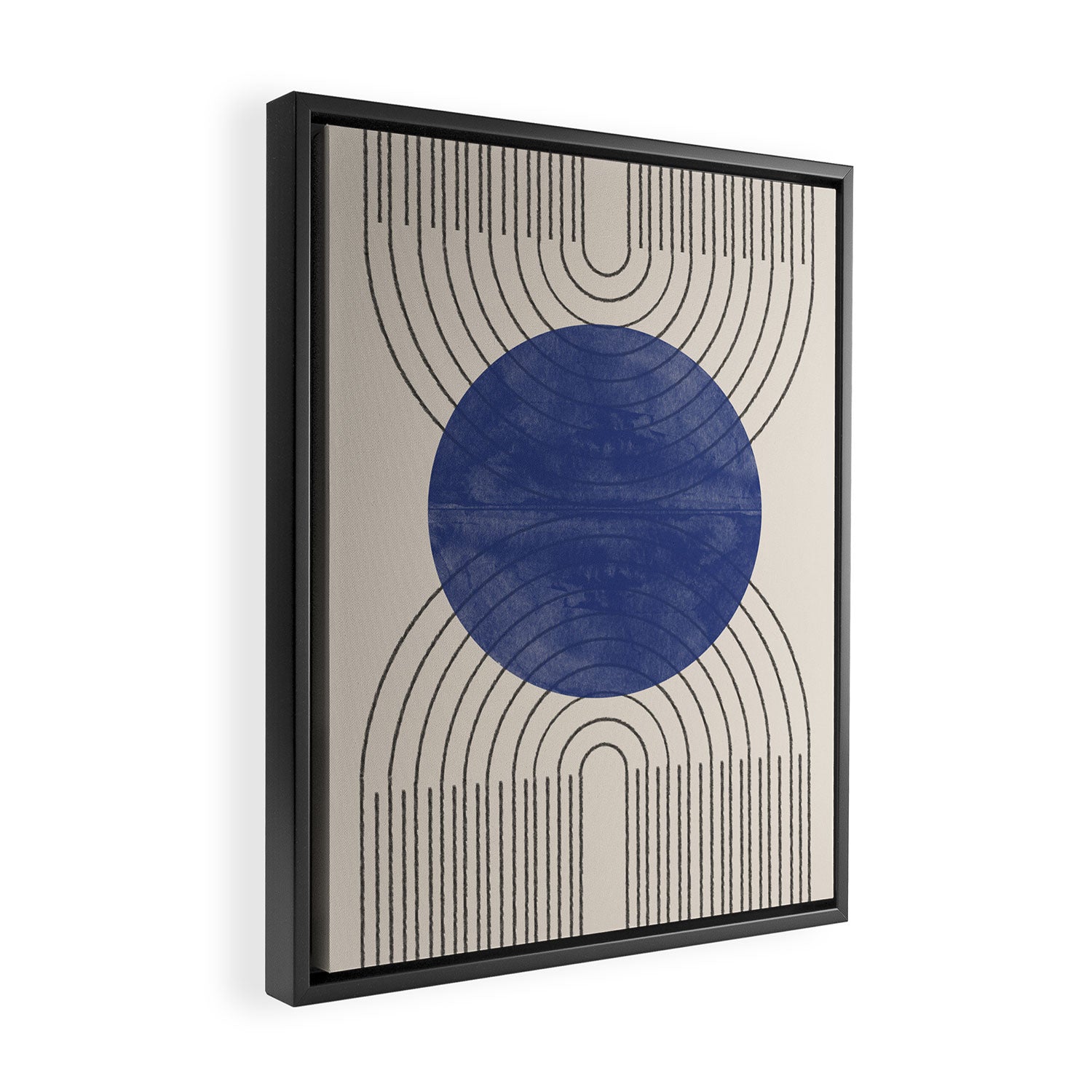 Blue Contemporary Design Framed Canvas Print Gallery Image 2