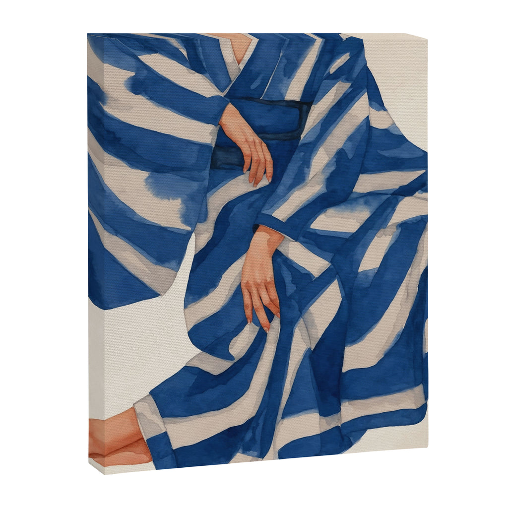 Blue Figurative Woman  Canvas Print Gallery Image 6