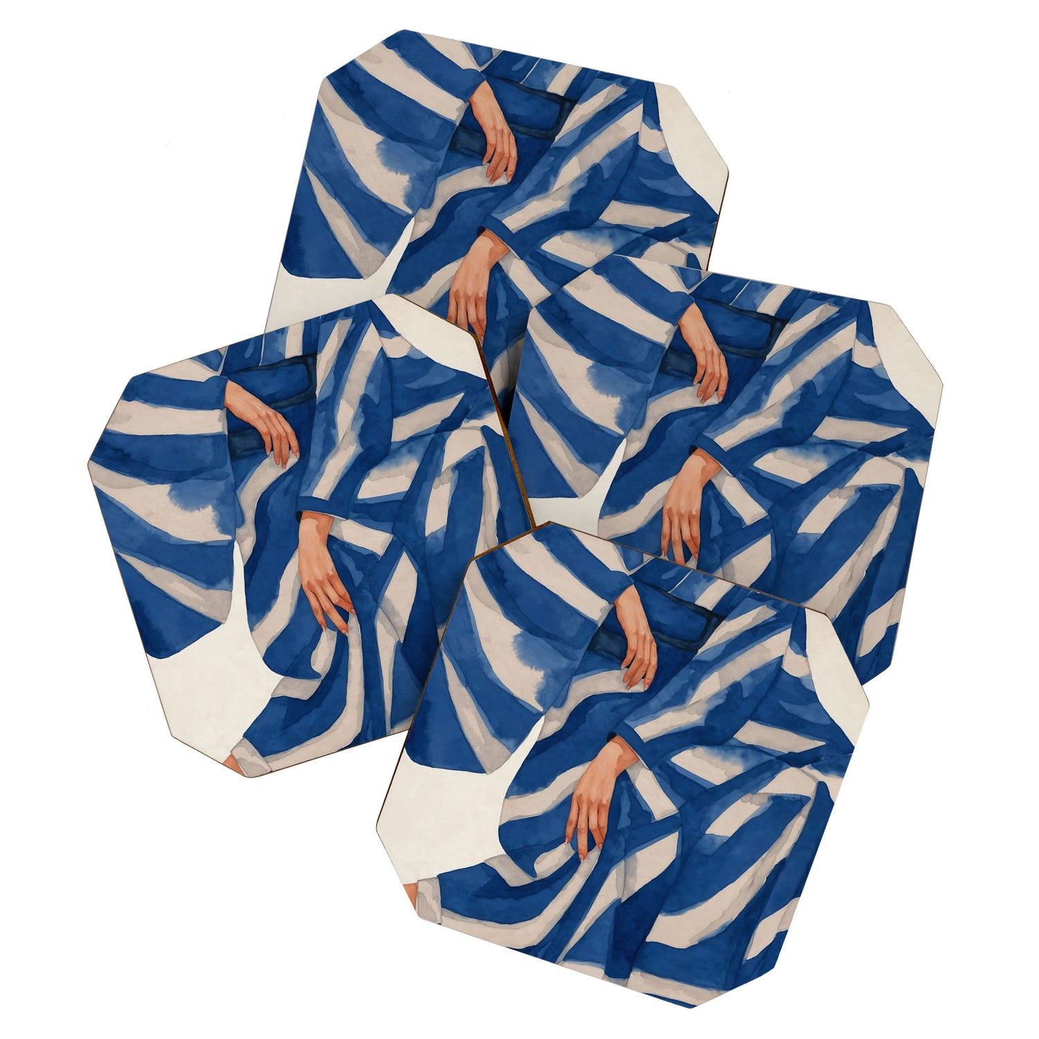 Blue Figurative Woman  Coaster Gallery Image 1