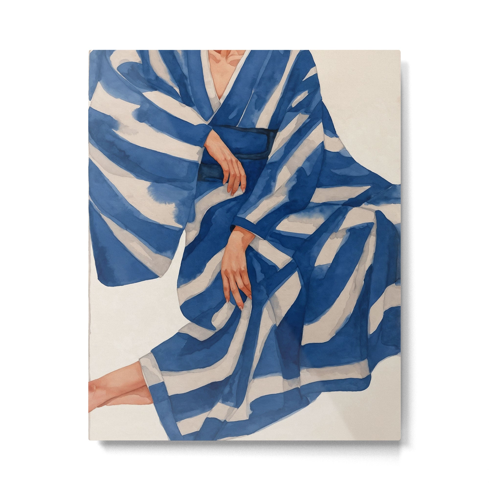 Blue Figurative Woman  Metal Print Gallery Image 4