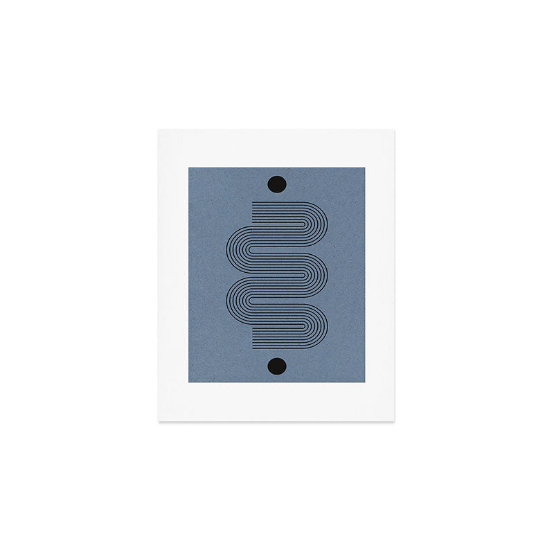 Blue Mid Century Modern Balance Art Print Gallery Image 1
