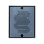 Blue Mid Century Modern Balance Framed Canvas Print Gallery Image 6