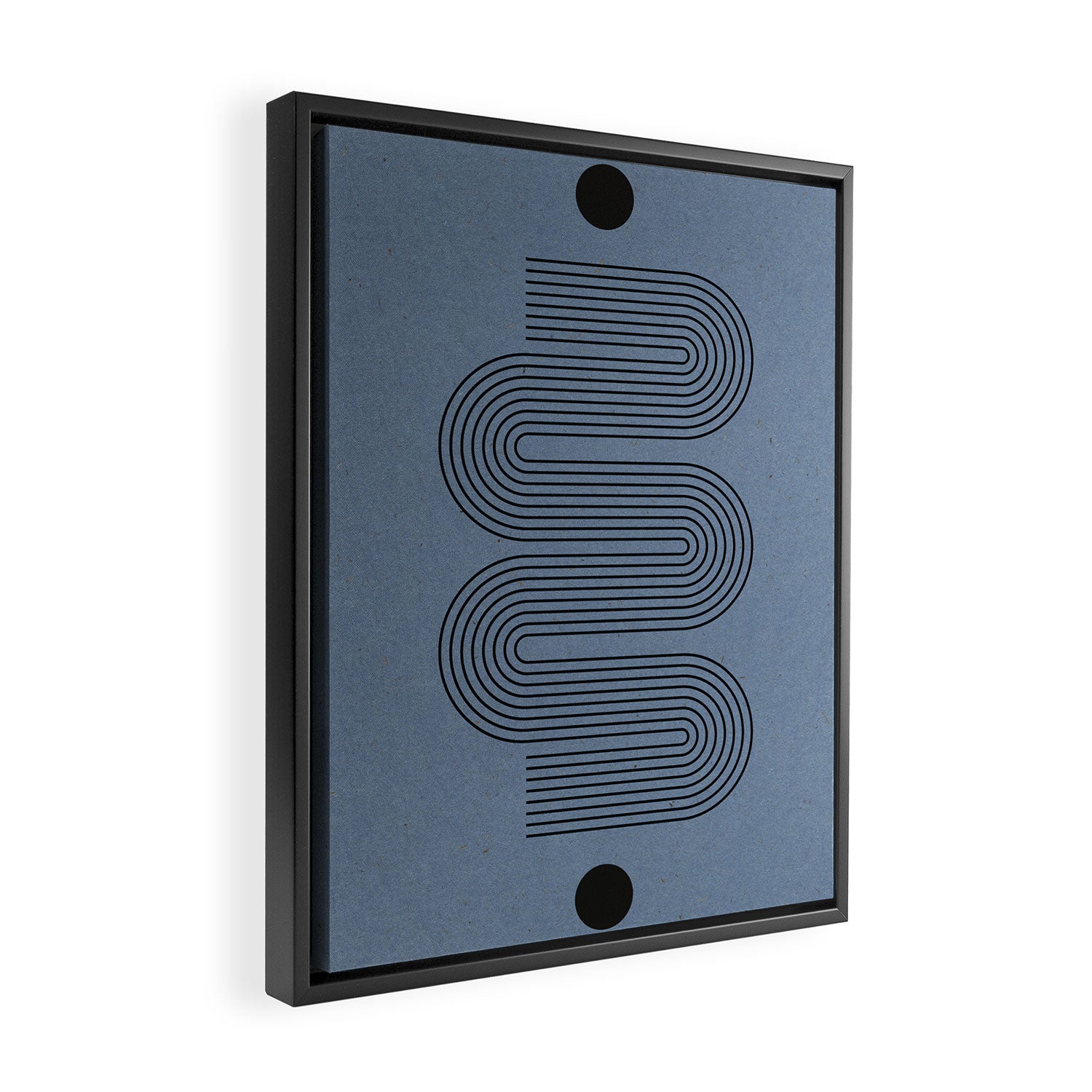 Blue Mid Century Modern Balance Framed Canvas Print Gallery Image 2