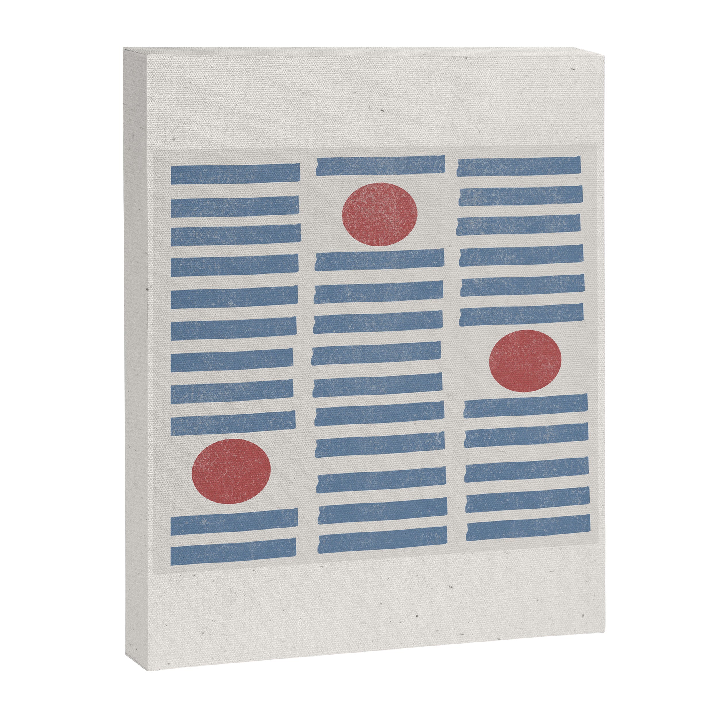 Blue Modern Craft Design Retro Stripes and Circles Canvas Print Gallery Image 8
