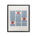 Blue Modern Craft Design Retro Stripes and Circles Framed Canvas Print Gallery Image 8
