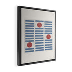 Blue Modern Craft Design Retro Stripes and Circles Framed Canvas Print Gallery Image 2