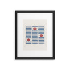 Blue Modern Craft Design Retro Stripes and Circles Framed Art Print Gallery Image 6