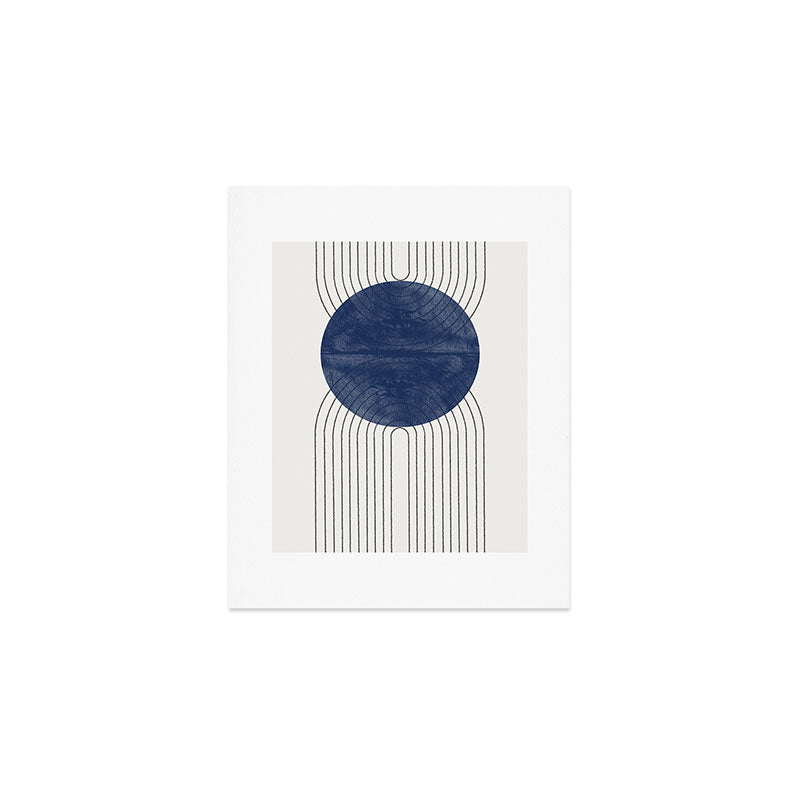 Mid Century Modern Blue Perfect Balance Art Print Gallery Image 1