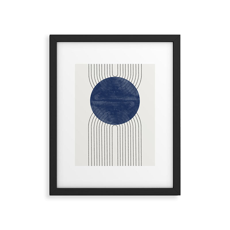 Mid Century Modern Blue Perfect Balance Framed Art Print Gallery Image 5