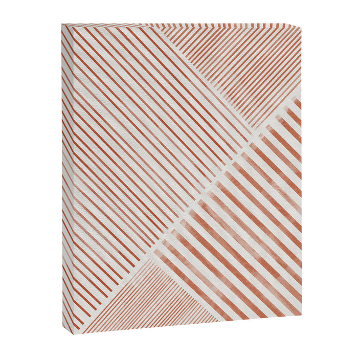 Blush Pink Stripes, Geometric Art Canvas Print Gallery Image 1
