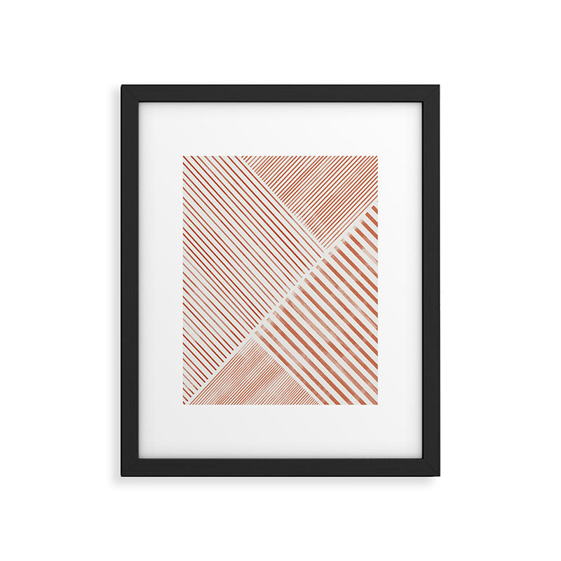 Blush Pink Stripes, Geometric Art Framed Art Print Gallery Image 5