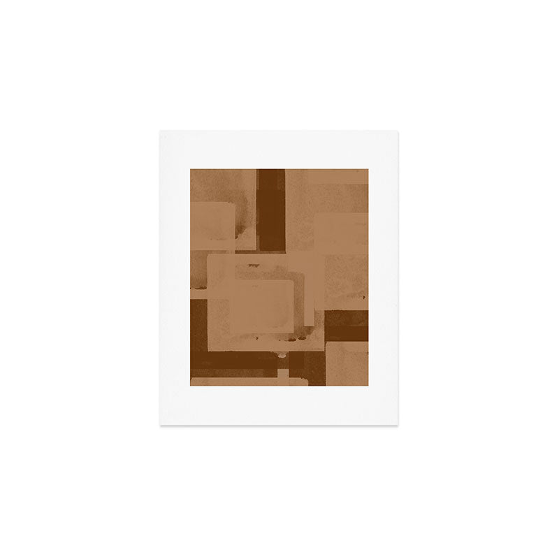 Brown Paper Cut, Japandi style Art Print Gallery Image 1