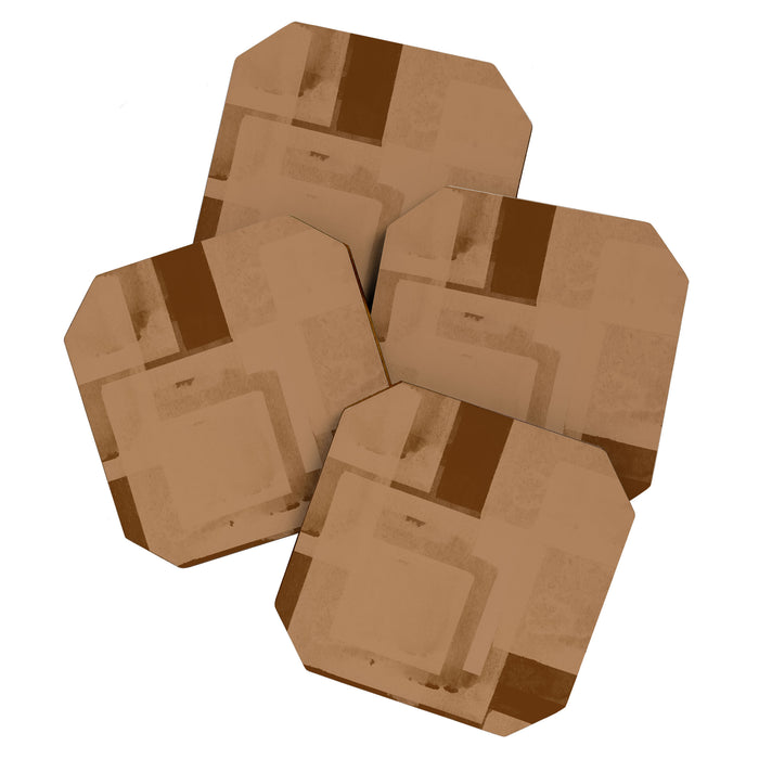 Brown Paper Cut, Japandi style Coaster Gallery Image 1