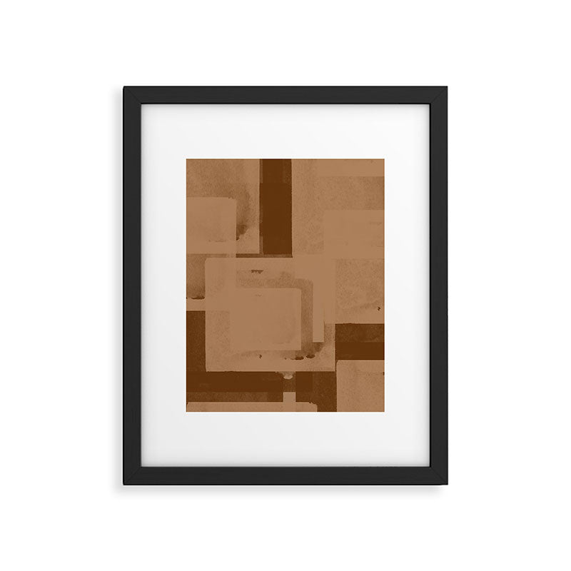 Brown Paper Cut, Japandi style Framed Art Print Gallery Image 5