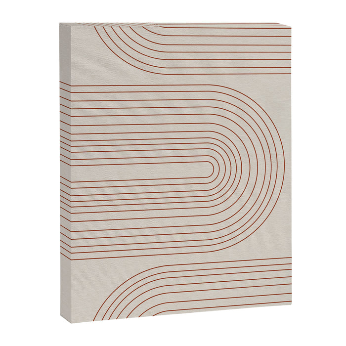 Burnt Orange Line Art Canvas Print Gallery Image 1