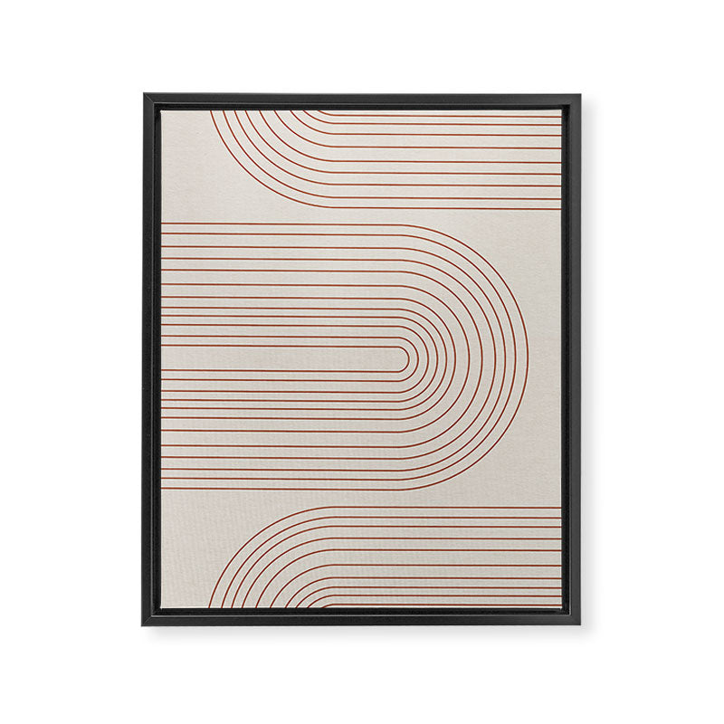 Burnt Orange Line Art Framed Canvas Print Gallery Image 6