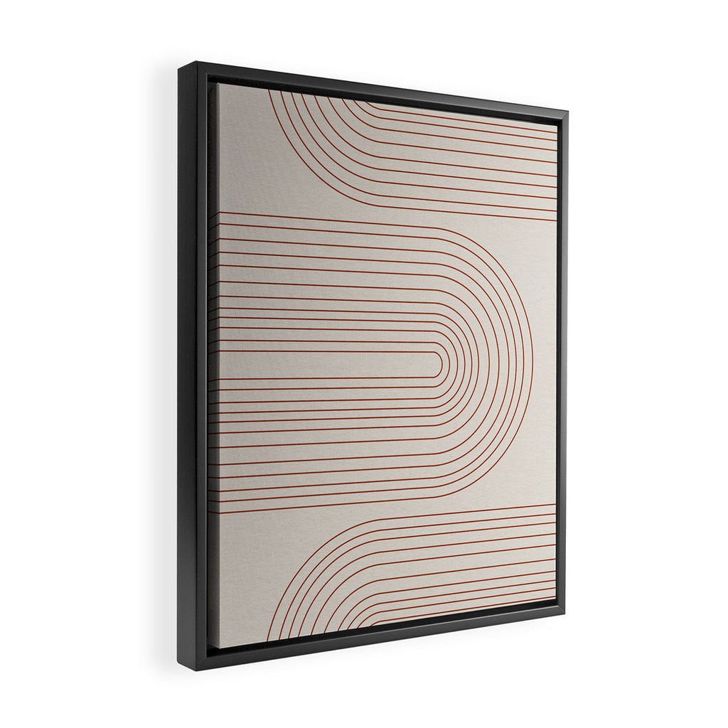 Burnt Orange Line Art Framed Canvas Print Gallery Image 2