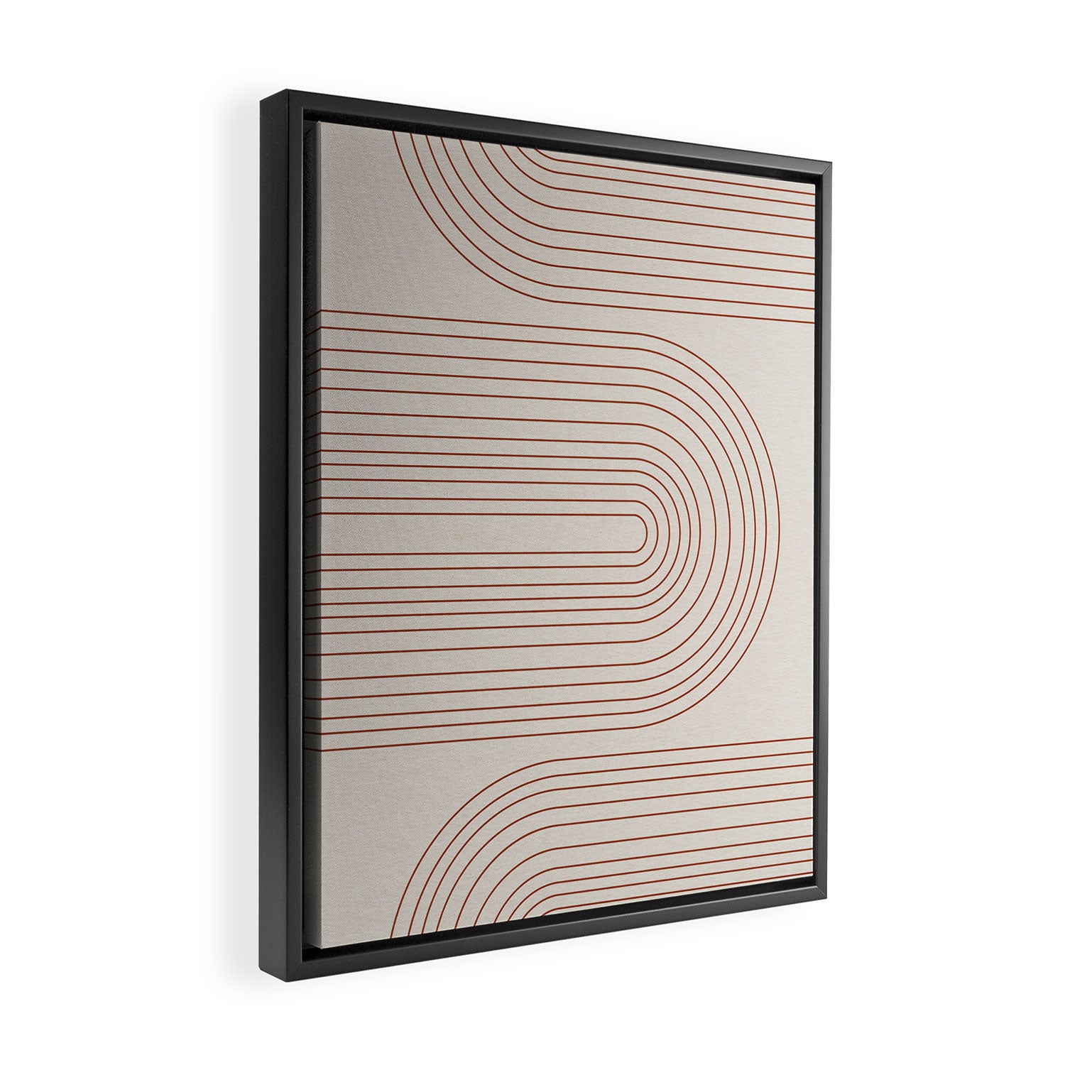 Burnt Orange Line Art Framed Canvas Print Gallery Image 2