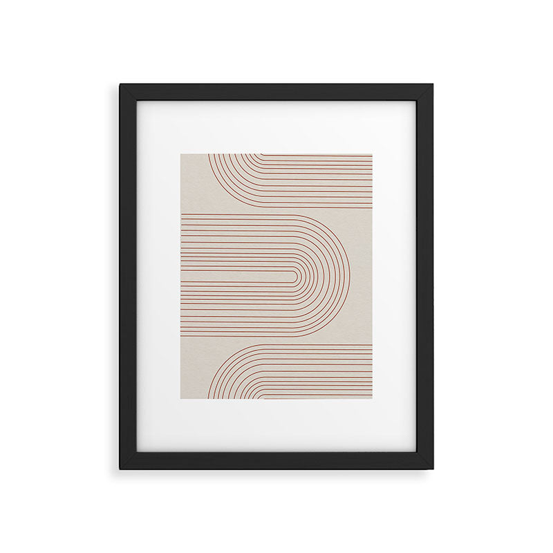 Burnt Orange Line Art Framed Art Print Gallery Image 5