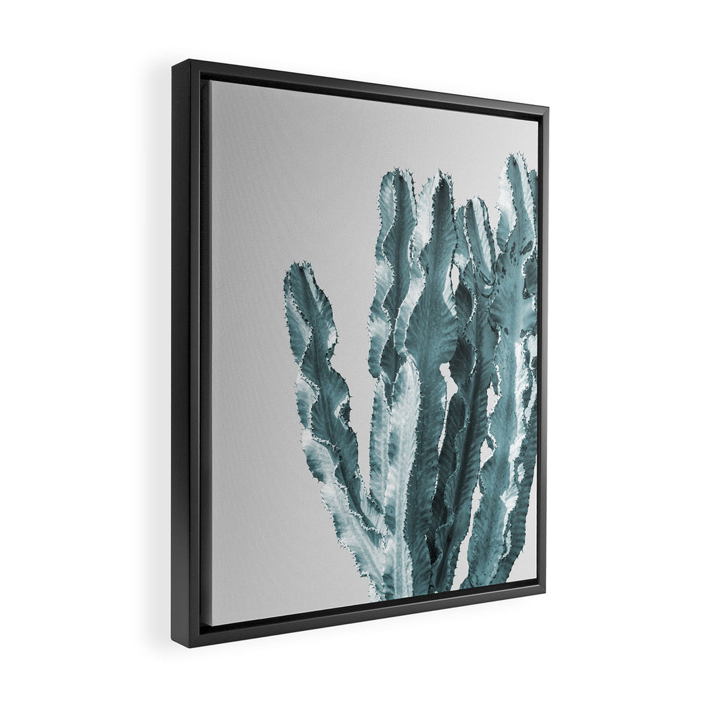 Cacti in Blue Framed Canvas Print Gallery Image 2