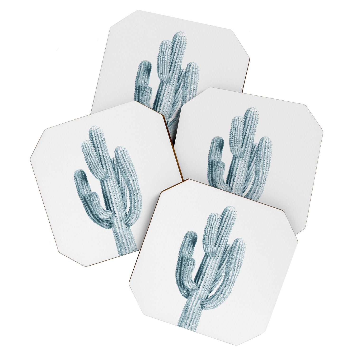 Cactus in Blue, Modern Cacti Coaster Gallery Image 1