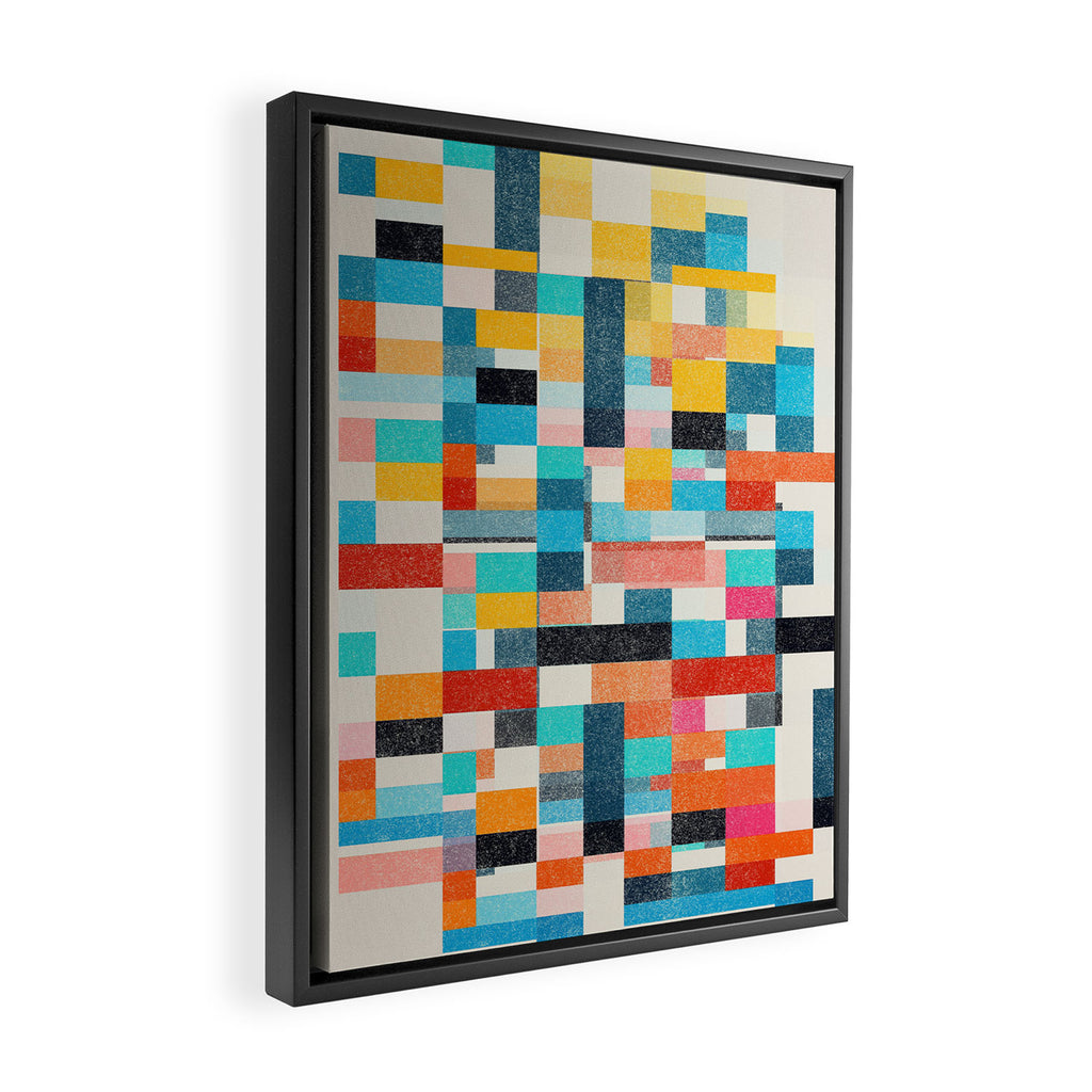 Colorful Retro Elements Framed Canvas Print Gallery Image 2