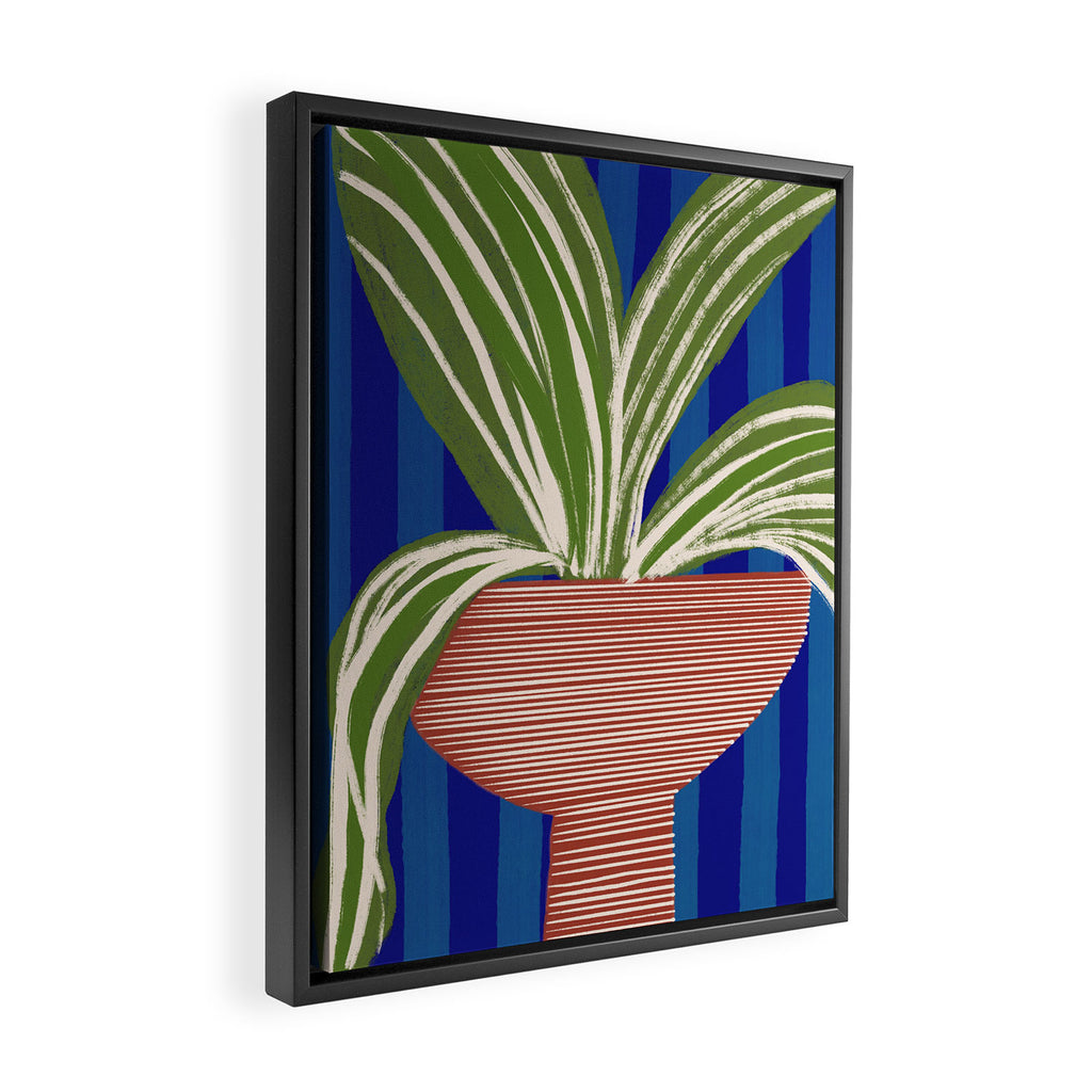 Contemporary Flower Design Framed Canvas Print Gallery Image 2
