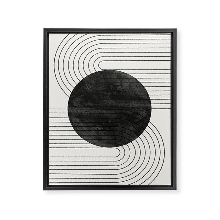 Deep Black Organic Artwork Framed Canvas Print Gallery Image 1