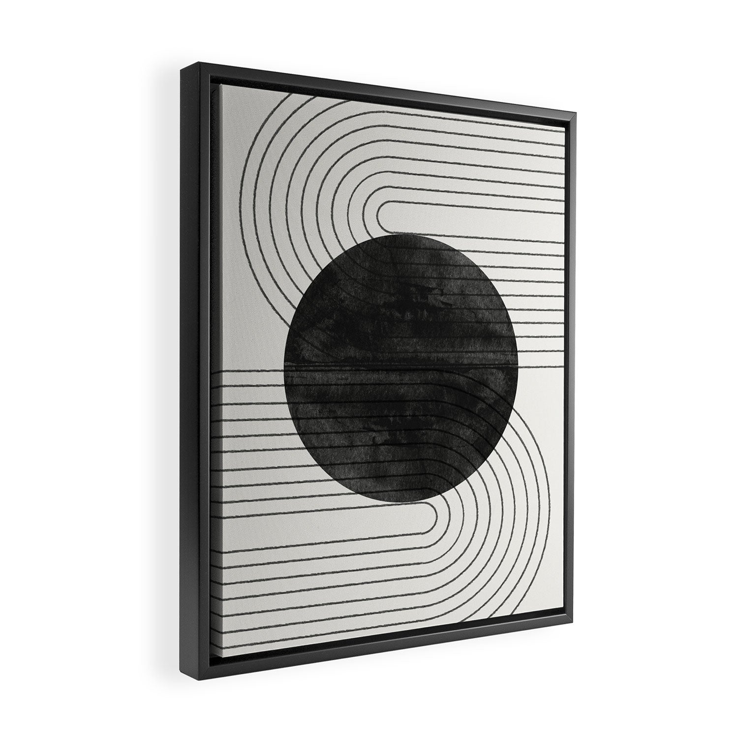 Deep Black Organic Artwork Framed Canvas Print Gallery Image 2