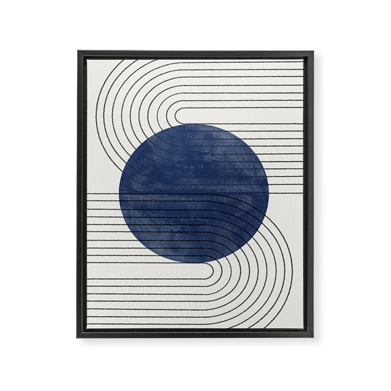 Deep Blue Simple Composition Framed Canvas Print Gallery Image 6
