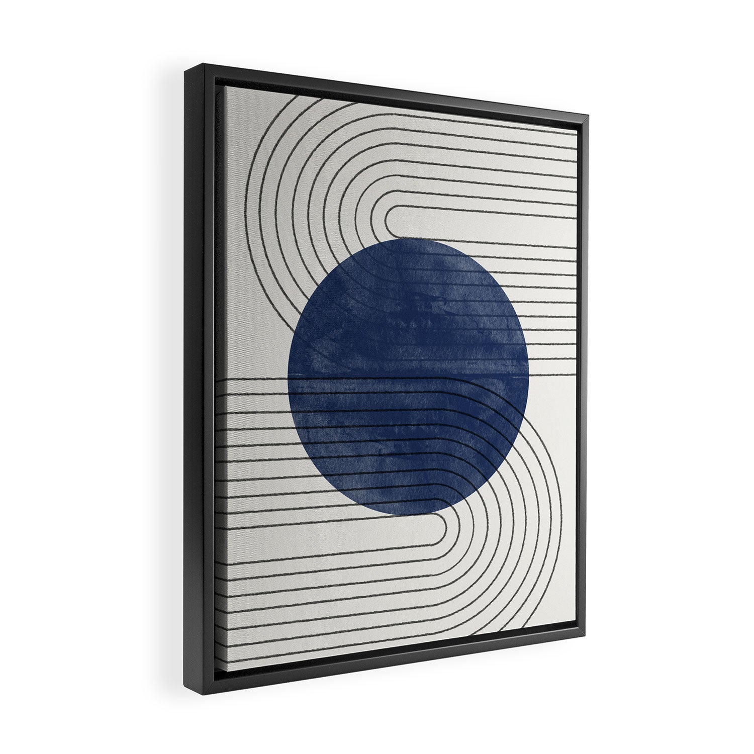 Deep Blue Simple Composition Framed Canvas Print Gallery Image 2