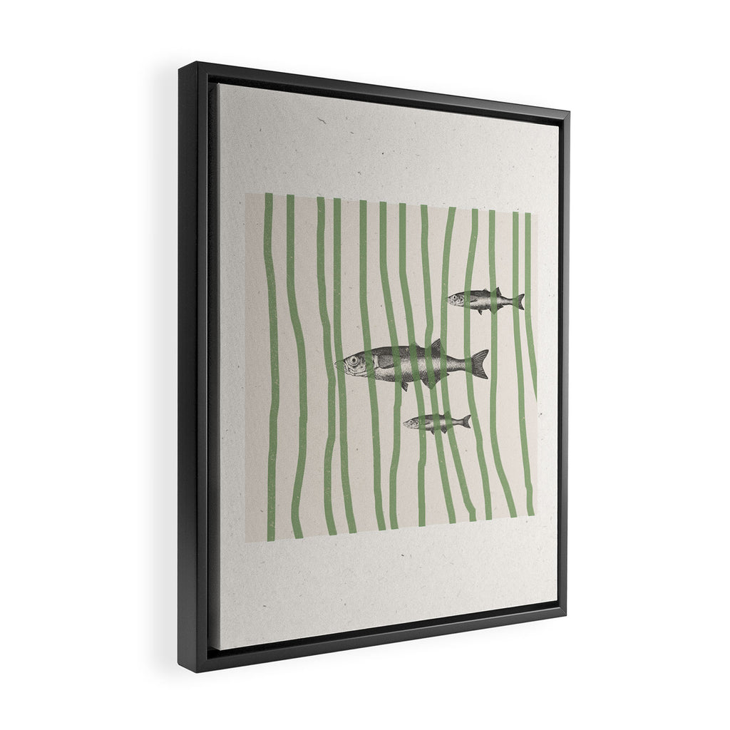 Fish in the grass Framed Canvas Print Gallery Image 2