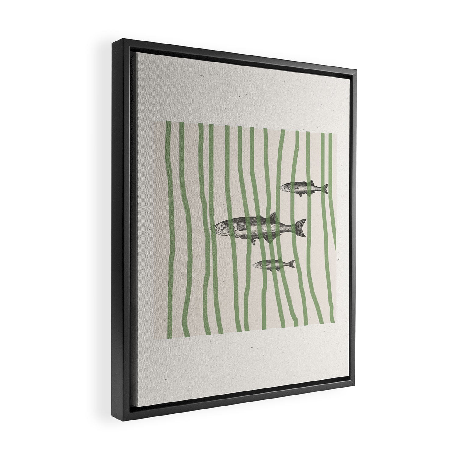 Fish in the grass Framed Canvas Print Gallery Image 2