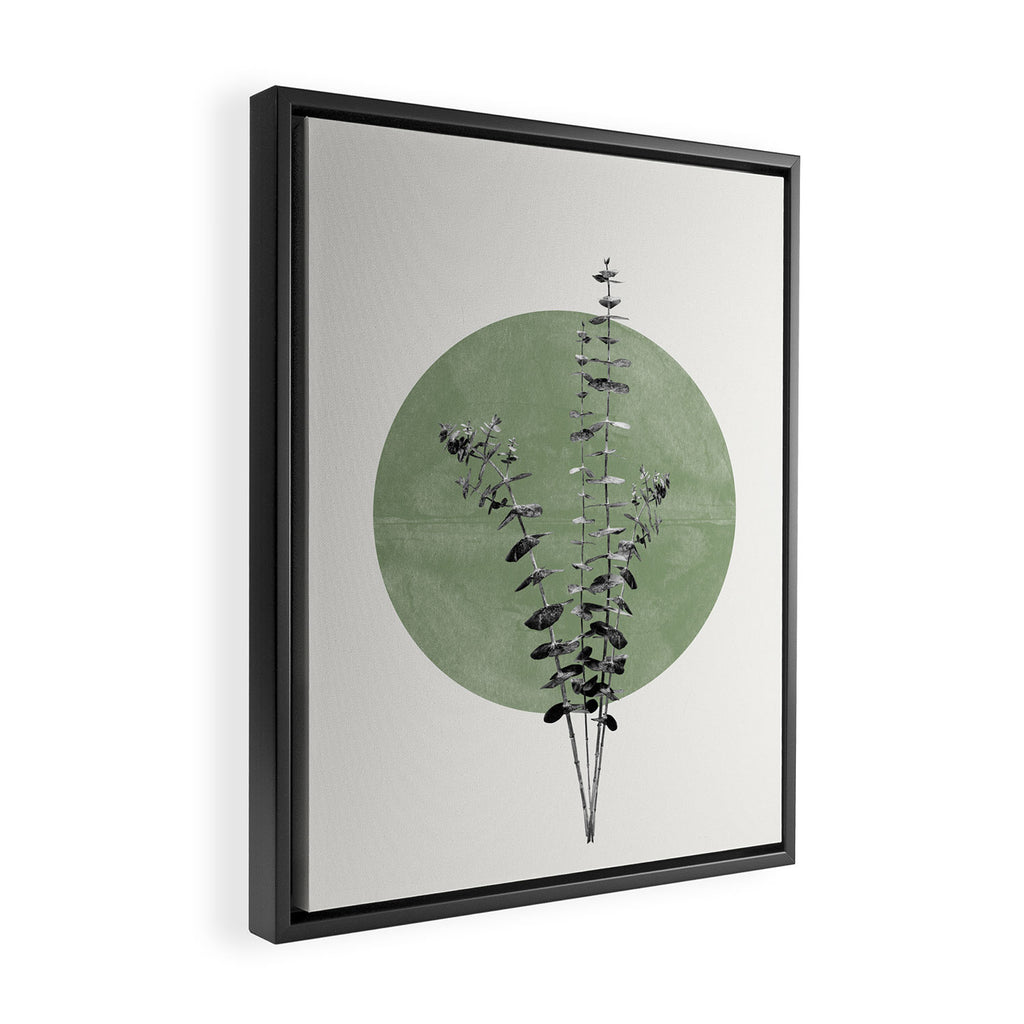 Flowers And Green Moon Framed Canvas Print Gallery Image 2