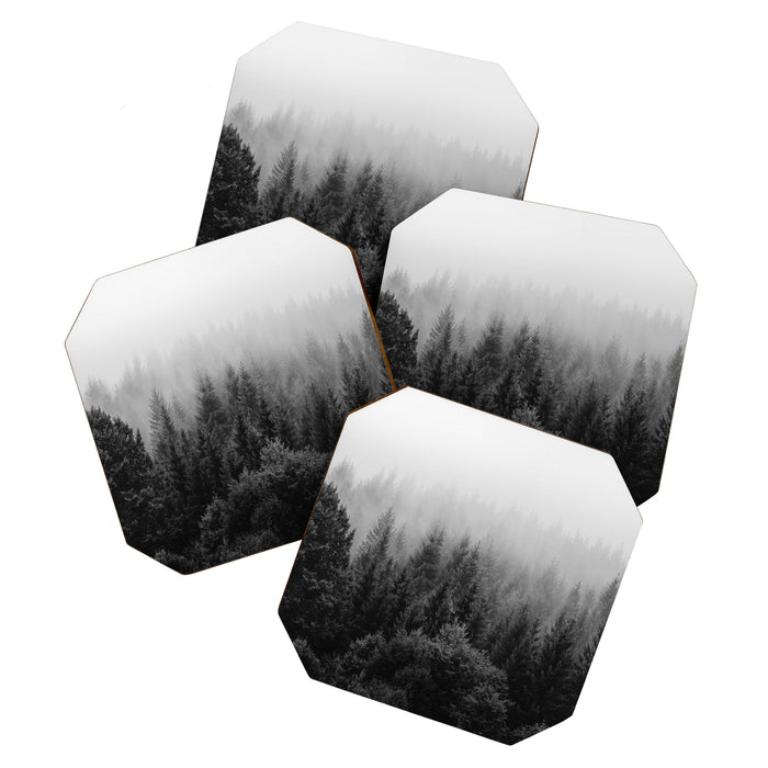 Forest, Black and White Coaster Gallery Image 1