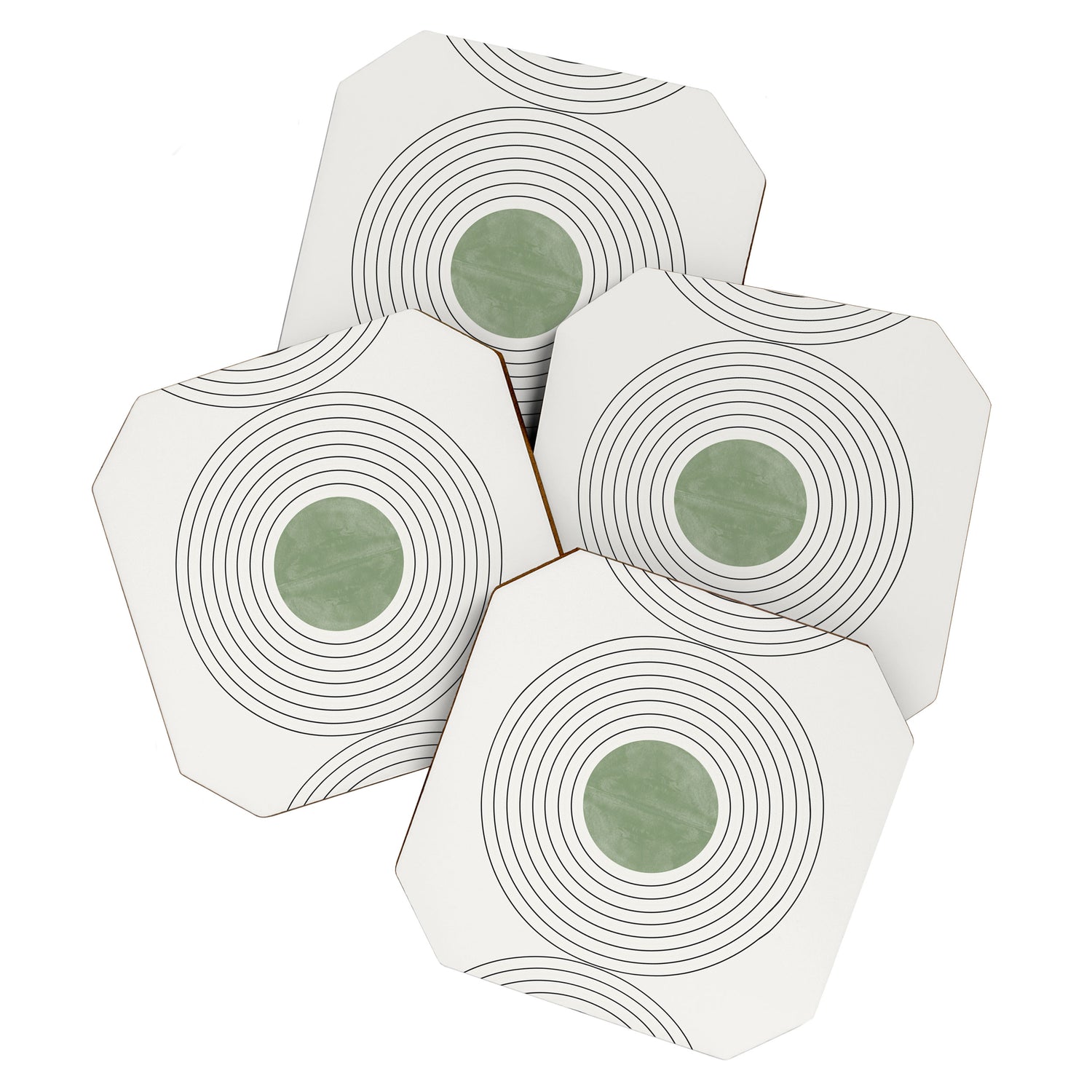 Fresh Pattern, Green Circle Coaster Gallery Image 1