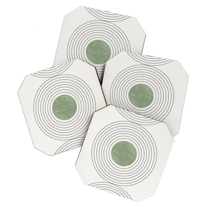 Fresh Pattern, Green Circle Coaster Gallery Image 1