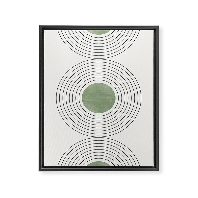 Fresh Pattern, Green Circle Framed Canvas Print Gallery Image 6