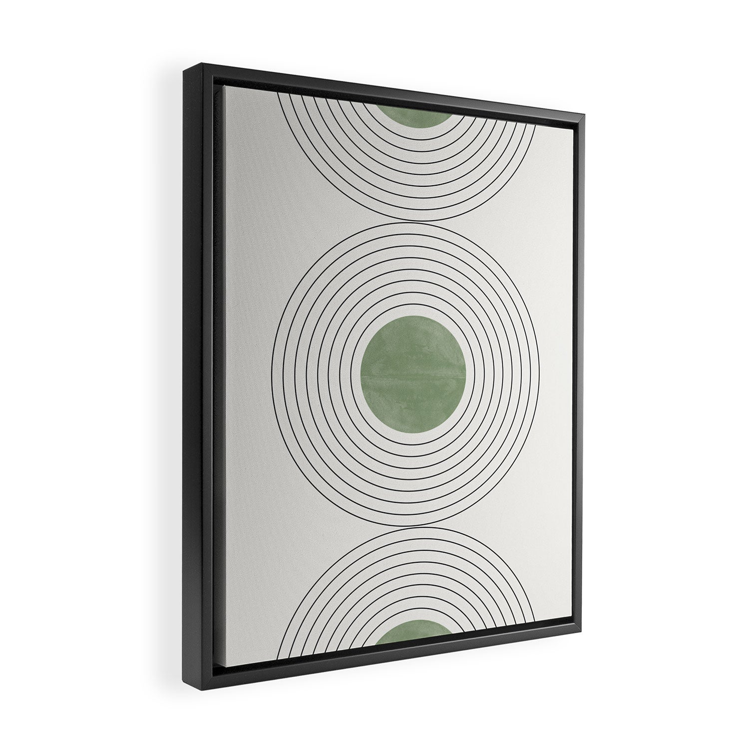 Fresh Pattern, Green Circle Framed Canvas Print Gallery Image 2