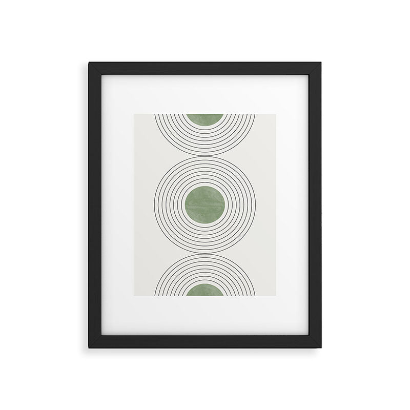 Fresh Pattern, Green Circle Framed Art Print Gallery Image 5