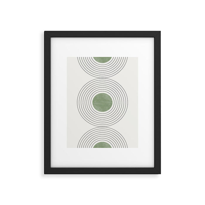 Fresh Pattern, Green Circle Framed Art Print Gallery Image 1