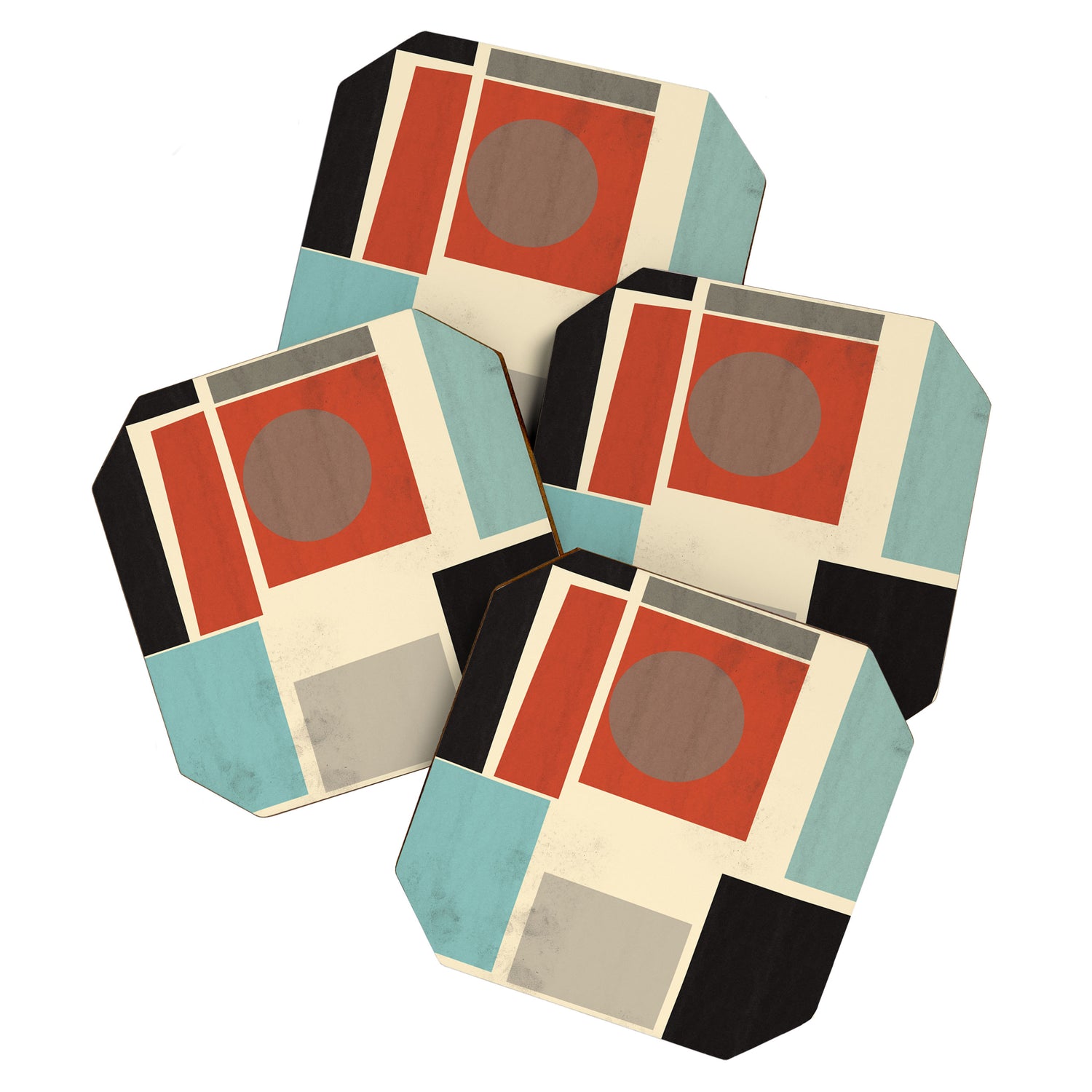 Geometric Composition Square  Coaster Gallery Image 1