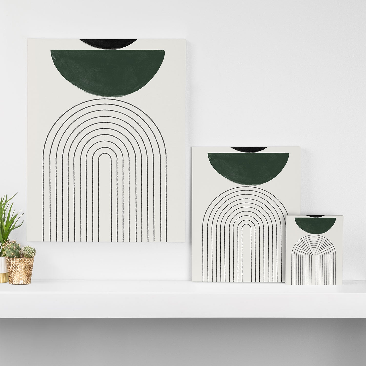 Green and Black Composition Canvas Print Gallery Image 3