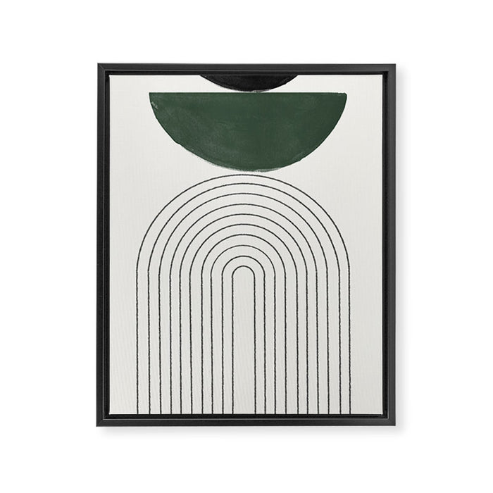 Green and Black Composition Framed Canvas Print Gallery Image 1