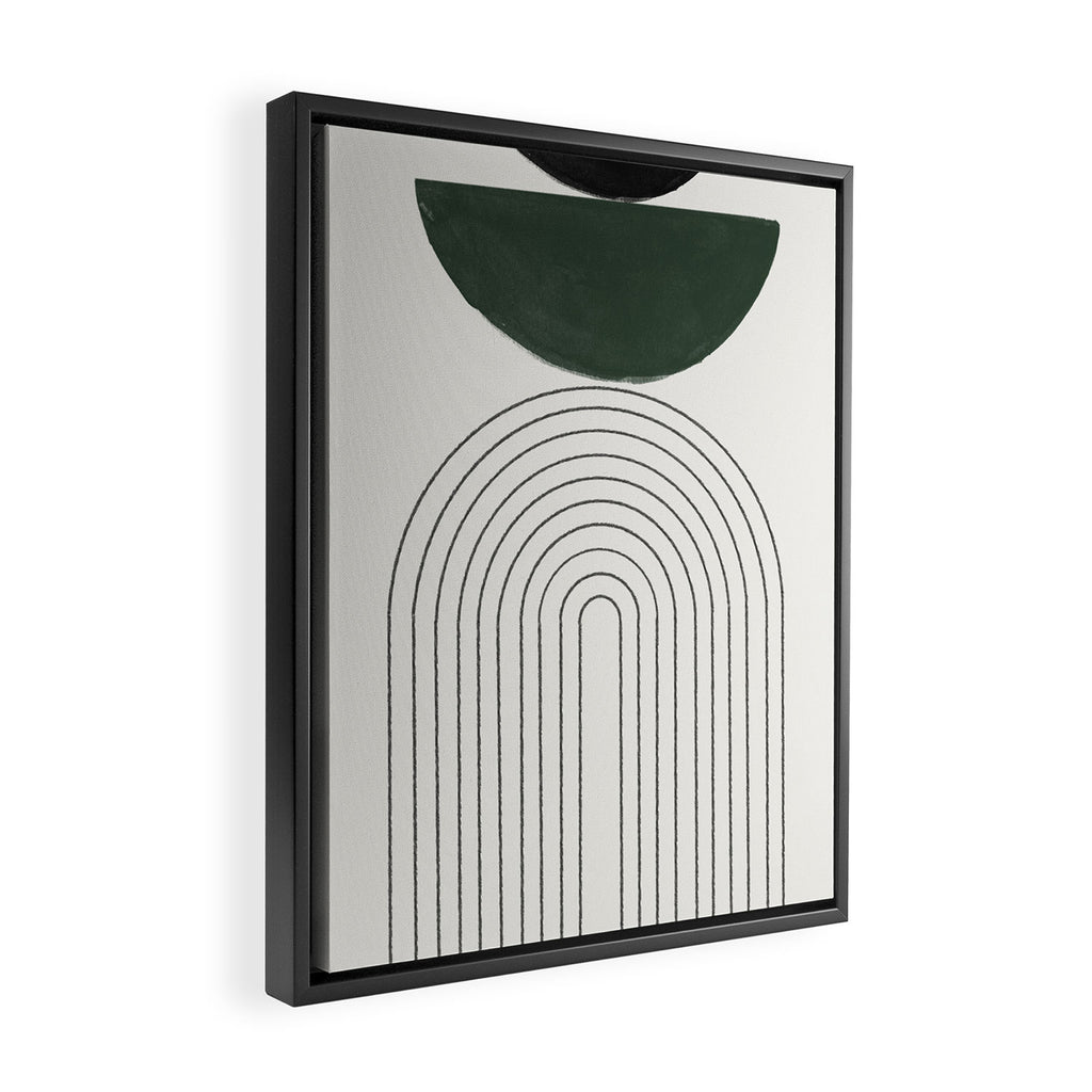 Green and Black Composition Framed Canvas Print Gallery Image 2