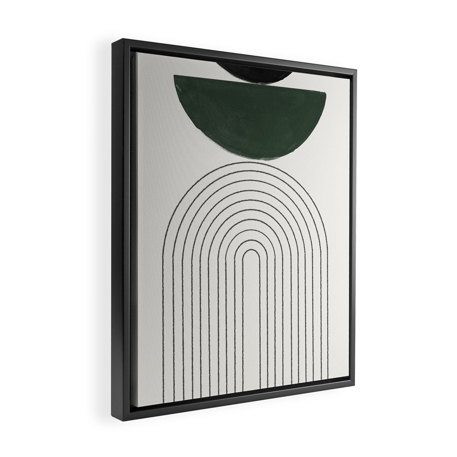 Green and Black Composition Framed Canvas Print Gallery Image 2