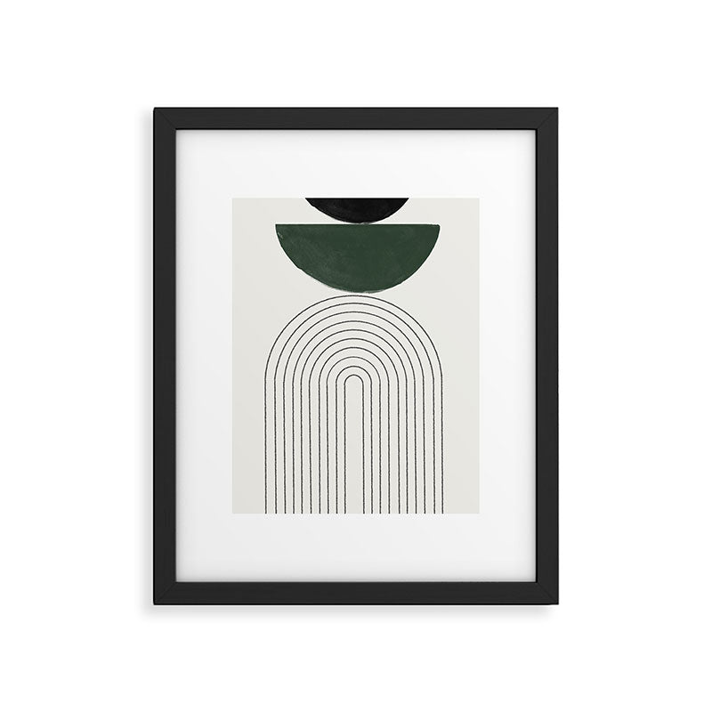 Green and Black Composition Framed Art Print Gallery Image 4