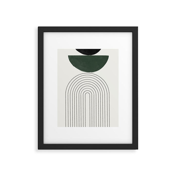 Green and Black Composition Framed Art Print Gallery Image 1